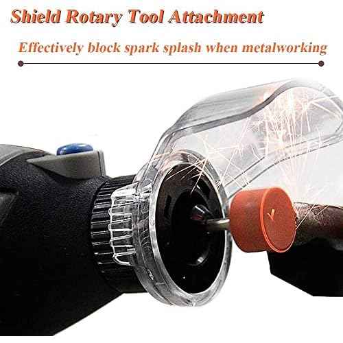 4 pcs Rotary Tool Shield Attachment, Safety Protective Cover Transparent Cover Shield Kit Accessories Wood Metal Cutting Sanding Polishing for Rotary Grinder