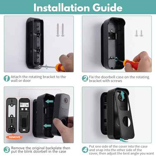 Adjustable Door Mount for Blink Video Doorbell (2021-1st Gen), Adhesive Doorbell Mounting Bracket Accessories for Security System with No Drilling, Not for Blink Video Doorbell (2025-2nd Gen) - Black