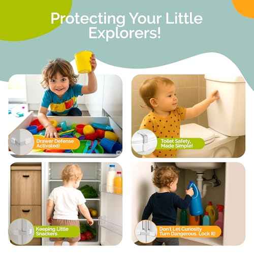 Yolay Child Proof Cabinet Locks Baby Proofing (12-Pack) Child Safety Locks with Baby Proof Multi-Purpose Lock for Cabinets, Drawers, Fridge, Trash Can, Cupboard with Adhesive Drawer Door Latches