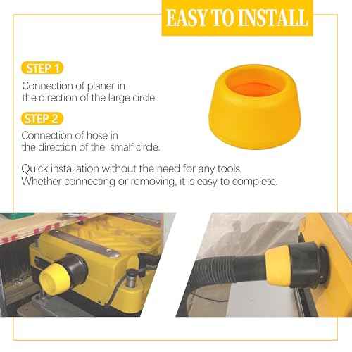 2-1/2" Planer Vacuum Hose Adapter Replacement for DeWalt DW735 DW735X Planer, Fits for Dewalt 13 inch Planer stand Parts (Yellow 1)