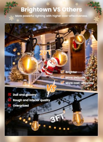 Brightown Black 108FT 52LED Solar String Lights Outdoor Waterproof with Remote & USB