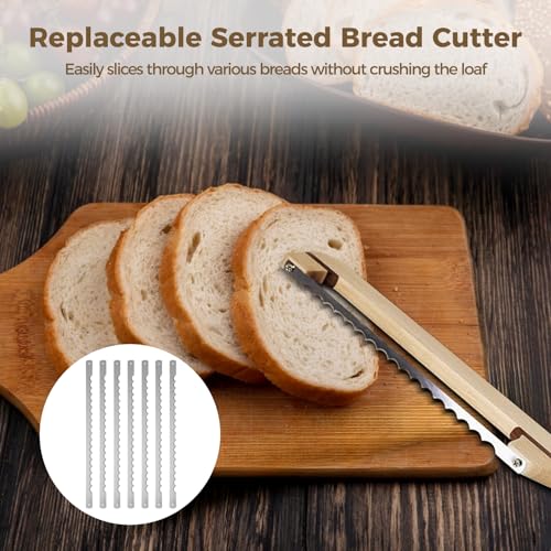10.8 inch Bow Bread Knife Replacement Blades – Stainless Steel, Includes 20 Covers & 40 Screws