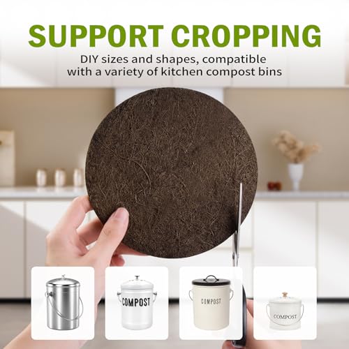 ENLOY 7.25-Inch Biodegradable Natural Filter for Kitchen Compost Bin 12 Pack (Biodegradable)