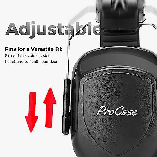 ProCase Hearing Protection Ear Muffs Red 1 - Noise Cancelling Headphones SNR 33dB