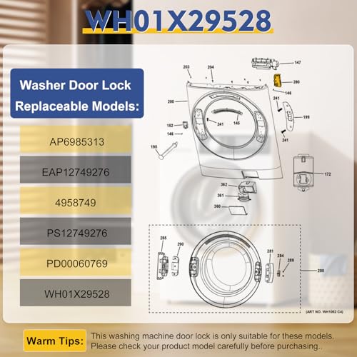 GE Washer Door Lock WH01X29528 (OEM) for GFW550SSN5WW - Garsoo