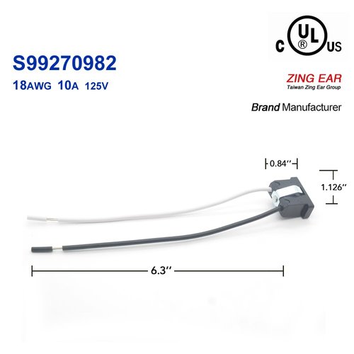 XCZZ S99270982 Receptacle for Broan Exhaust Fan,10A,125V,18AWG