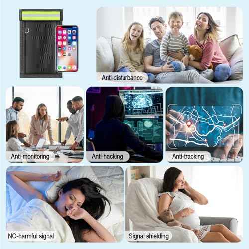 yaokvide 2 Pack Faraday Bags for Phones & Car Keys, Cell Phone Signal Blocking Pouch, Anti-Tracking Anti-Theft EMP Bag, Fireproof & Waterproof Faraday Key Fob Protector with Reflective Strip