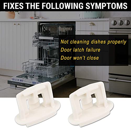 Pack 2 WD12X10304 Dishwasher Upper Rack End Cap - White, Replaces AP4484666/1556527