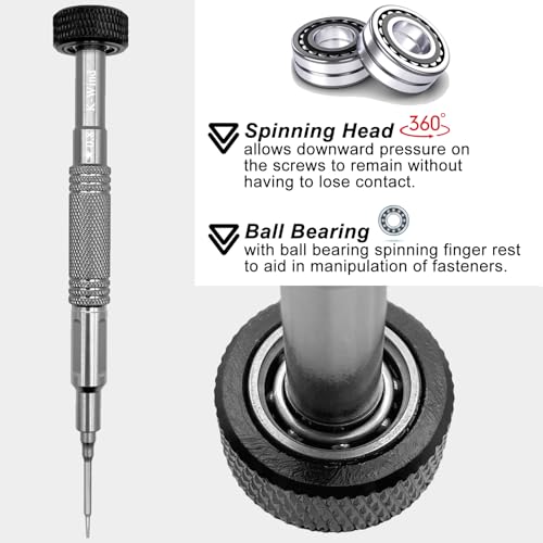 Precision Pentalobe Screwdriver P2 Compatible with iPhone, Star-Shape 0.8mm Screwdriver, Magnetic, Rotation Cap, S2 Steel Tip, Aluminum Alloy