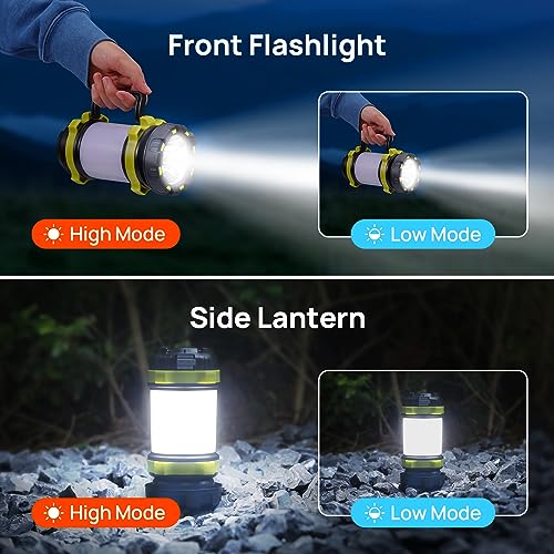 Consciot 2 Pack LED Camping Lantern & Flashlight Rechargeable, 6 Light Modes
