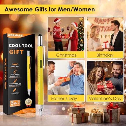 Gifts for Men,Stocking Stuffers for Men Gifts,6 in 1 Multitool Pen, Christmas Gadgets Gifts for Dad from Kids, Birthday Gift for Him,Gifts for Adults Husband, Boyfriend, Grandpa