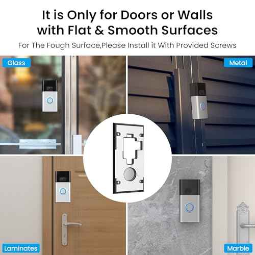 No-Drill Adhesive Doorbell Mount Compatible with Ring Video Doorbell (2nd Generation - 2020 Release), Door Mounting Holder Bracket Accessories for Apartments Office Houses (1 Pack)