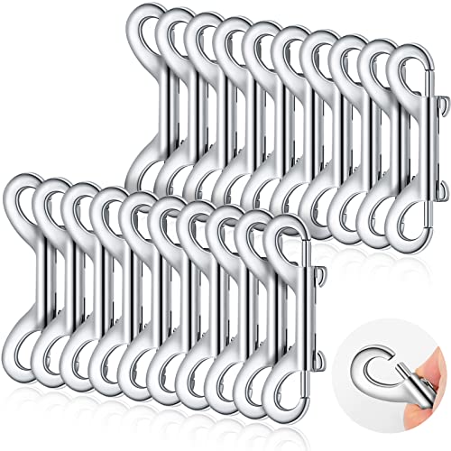 Hotop 20 Pcs 3.5 Inch Heavy Duty Zinc Alloy Double Ended Bolt Snap Hooks, Silver