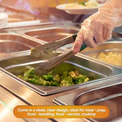 MED PRIDE Clear Food-Prep Poly Gloves |Multipurpose Latex-Free Disposable Gloves For Cooking