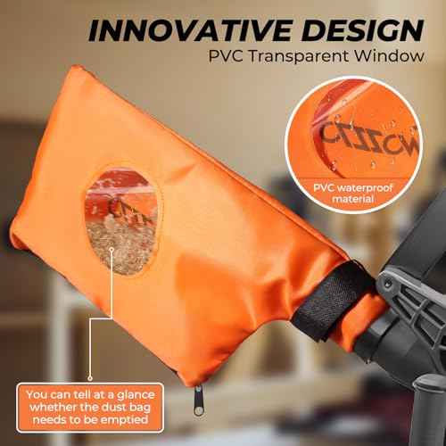 2 PCS Large Capacity Miter Saw Scraps Collector Bag with PVC Transparent Window,Universal Collector Bag for 255 Miter Saw, Scraps Collector Bags for Collecting Wood Chips,Particles from Miter Saws