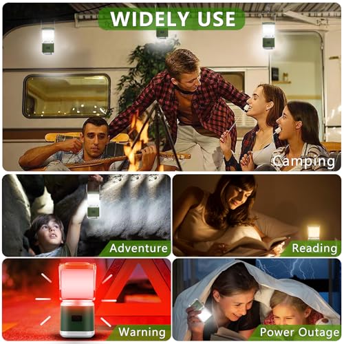 Hoxida Portable Camping Lantern 2 - Rechargeable 336LM LED, Dimmable & Waterproof Emergency Light, 20H Runtime, Red Light & 4 Modes