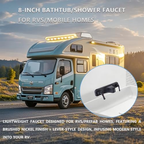 ZephyrJazz Matte Black 8-inch Tub & Shower Faucet Set with Diverter, 2 Handles