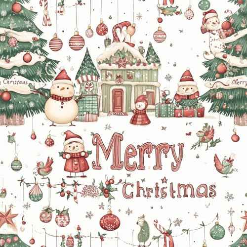 Vinjiasin Christmas Peel and Stick Wallpaper, Self Adhesive Removable Wallpaper, Thicken Christmas Contact Paper for Bedroom Walls Living Room Window Fireplace Decoration(17.3"x 118")