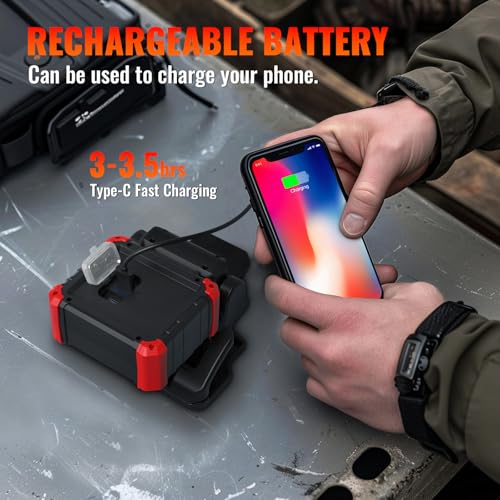 Easymaxx Rechargeable Clip Light 2 Pack - 2100LM LED Work Lights with Magnetic Base