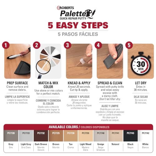 ROBERTS Gray Quick-Repair Putty for Wood Laminate Vinyl Flooring - 3 oz