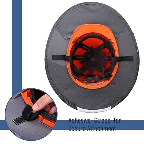 UNCO- Hard Hat Sun Shield, Grey, Full & Standard Brim Mesh Sunshade High Visibility Reflective, Hard Hat Sun Shade, Hard Hat Accessories, Hard Hat Visor, Hard Hat Shade, Hard Hat Neck Shade