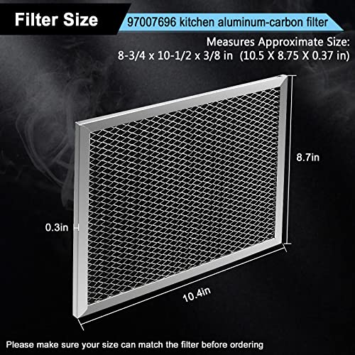 Fetechmate 3-Pack 41F Charcoal Range Hood Filter 8.75 x 10.5 in Replacement Alumin Mesh