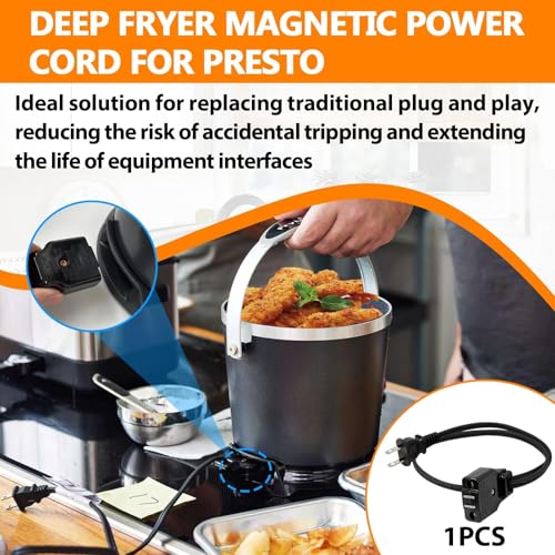 Kamrexi 09982 Deep Fryer Magnetic Power Cord for Presto FryDaddy Models