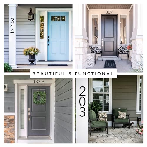 Discovered Designs 5" Modern Matte Black Acrylic House Numbers - Outside Address Sign (Variation 1)