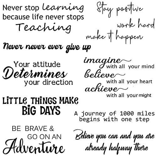 9 Pcs Inspirational Vinyl Wall Decal Stickers Motivational Quote Peel and Stick Positive Saying Wall Art Large Affirmation Decal Removable Decor for Home Office School Classroom
