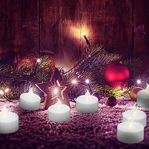 Tea Lights Flameless Battery Operated Candles-LED Flickering Votive Candle Long Lasting 200 Hours,24 Pack Realistic and Bright for Seasonal Festive Celebrations Decoration Warm White
