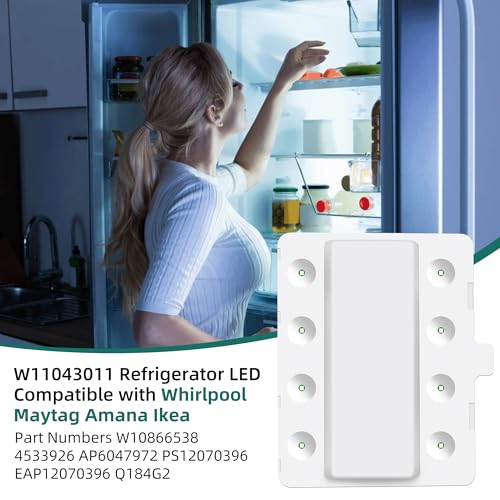APPLIANCEMATES W11043011/ W10866538 Refrigerator LED Light for Whirlpool/Maytag – Replaces Q184G2, AP6047972, PS12070396