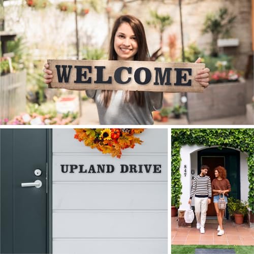 Black 1 House Number and Metal Letter Set for Outdoor Signs – 5 Inch Durable Address Numbers with Easy Nail Kit