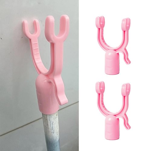 NentMent 4 Pack Clothes Hanger Reaching Hook Replacement 5/8 Inch Telescopic Adjustable Clothes Hook Pole End Hook Parts for Replacement Parts for Clothes Pole Forks 0.62in Plastic Fork Heads