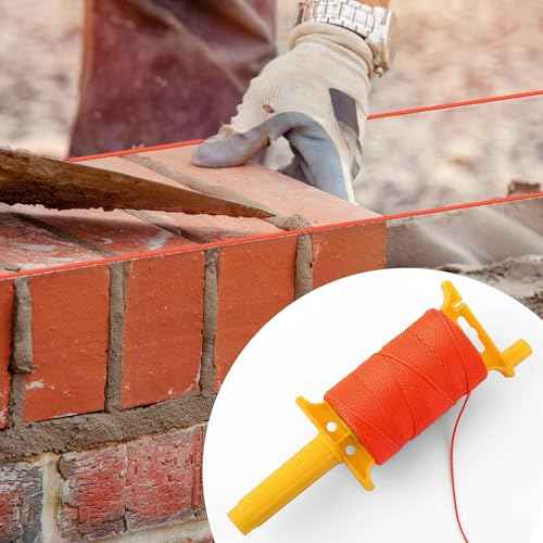 Mason String Line Reel with 10 String Line Level Kit, 540FT #18 Braided Nylon Mason String-line for Masonry Tools, Construction, Gardening, DIY(Orange)