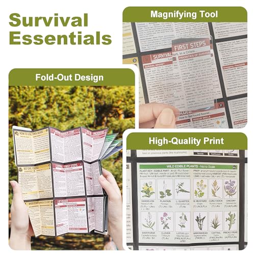 Tiny Pocket Survival Guide EDC Survival Kits Military Grade for Field Emergency, First Aid, Disaster, and Rural Urban Preparedness
