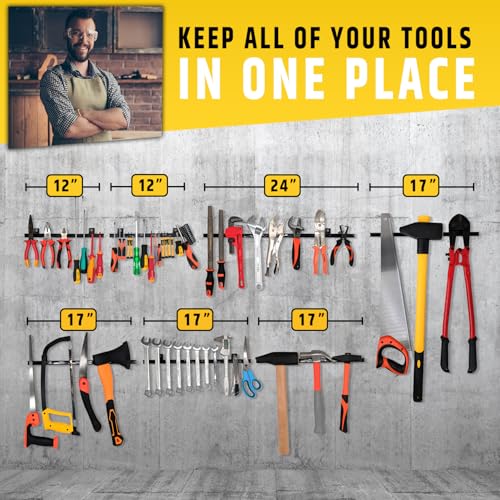 12" Heavy-Duty Magnetic Tool Holders (4 Pack - 48" Total) Upgraded Strong Magnets
