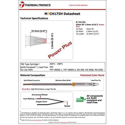 Thermaltronics M7CH175H Chisel 30deg 2.5mm (0.10in), Power Plus