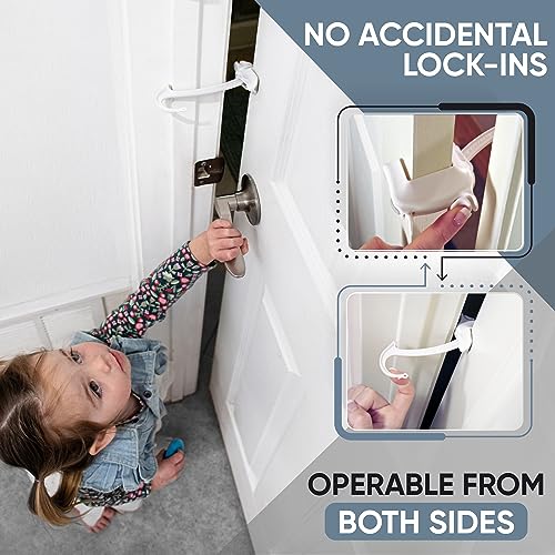 Childproof Door Lock & Pinch Guard for Kids & Pets - Easy Install, No Tools