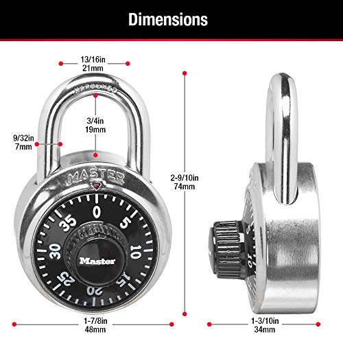 Master Lock 1500T Combination Padlock 2-Pack Black Indoor Locker Locks