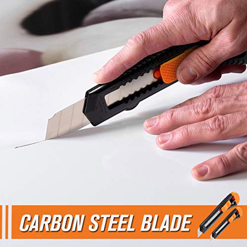 REXBETI 12-Pack Heavy-Duty Retractable Utility Knives with 18mm Blades - Office & Home Use