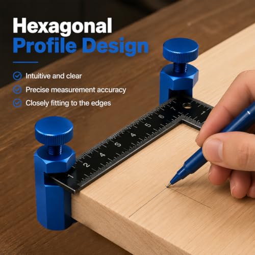 Blue Tall Stair Gauges for Framing Square with Holder & Hook | 2x 1.85x0.71in Stair Jig