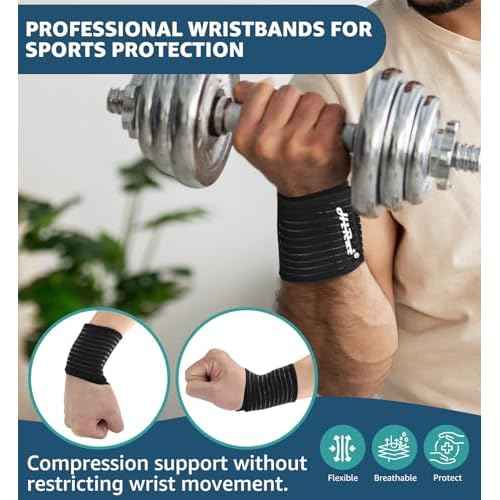 HiRui 2-Pack High-Elastic Wrist Support Straps Wrist Compression Bandage - Wrist Wraps Wristbands for Carpal Tunnel Arthritis Tendonitis Weightlifting Tennis Basketball - Breathable Soft (Black)