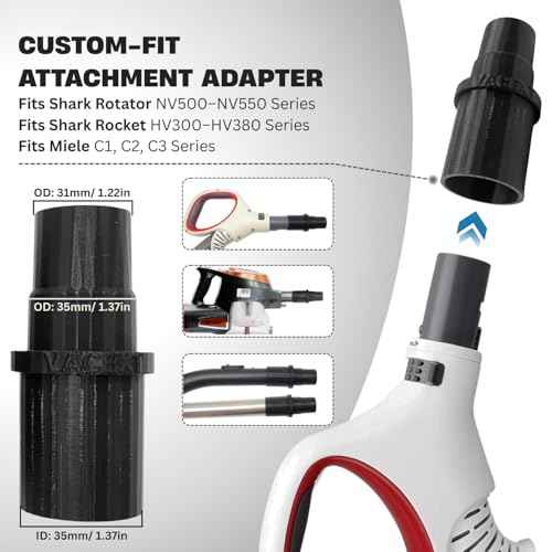 For Shark Vacuum Hose Adapter Kit Compatible with Shark Navigator Lift Away NV360 NV350 NV351 Rotator NV500 HV300 HV301 HV302 HV370 HV371 HV372 - Vacuum Attachment Adapter