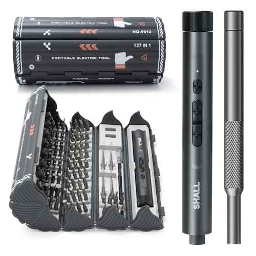 SHALL 127Pcs Mini Electric Screwdriver Set, 120pcs Tough S2 Steel Bits with Pen Style Electric & Manual Screwdriver, Ideal for Laptop, iPhone, Watch, Jewelry, Eyeglasses and Electronic