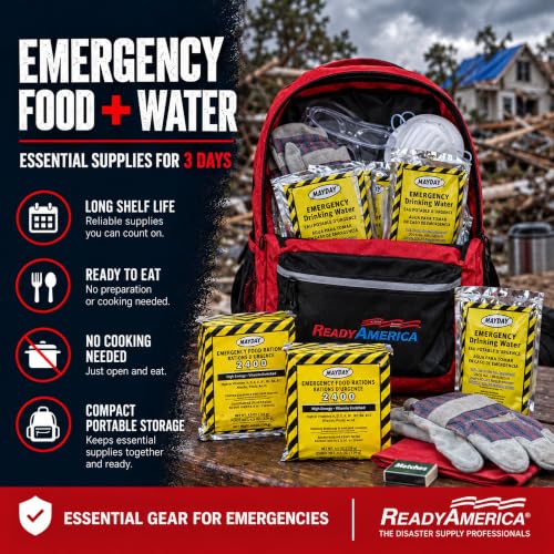 Ready America Tornado Emergency Kit for 2 Persons - 3 Day Survival Backpack