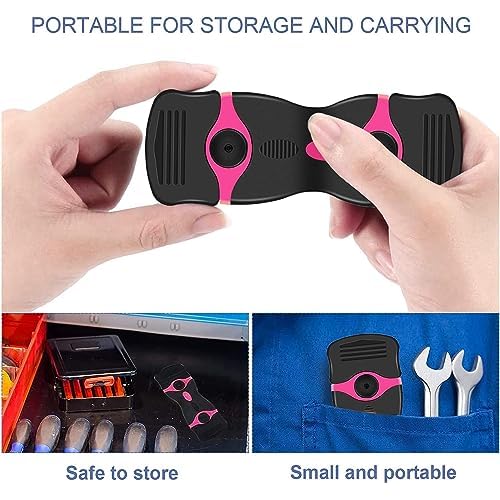 DEKEones Razor Blade Scraper, Double Edged Razorblade Scraping Tool with 10 Pcs Razor Blades, Paint Scraper for Glass, Decals, Tint, Stickers, Labels, Caulk, Adhesive(Pink)