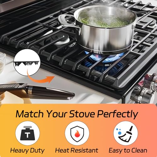 ACPULSE Black Stainless Steel Stove Gap Covers (2 Pack) Adjustable 13.8-27.6 in