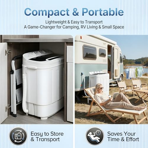 SUPER DEAL Portable Mini Twin Tub Washing Machine 13lb Capacity for Apartments & Camping