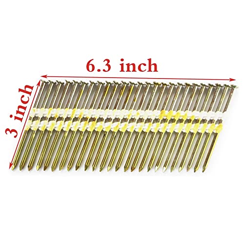 BHTOP 3 Inch Framing Nails 21 Degree EG Plastic Collated Nails 500 Count - For Framing Nailer