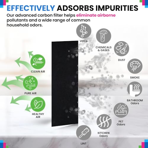 Bagean 10 x 48 in Activated Carbon Filter Sheet (2-Pack) for Air Purifiers & Vents